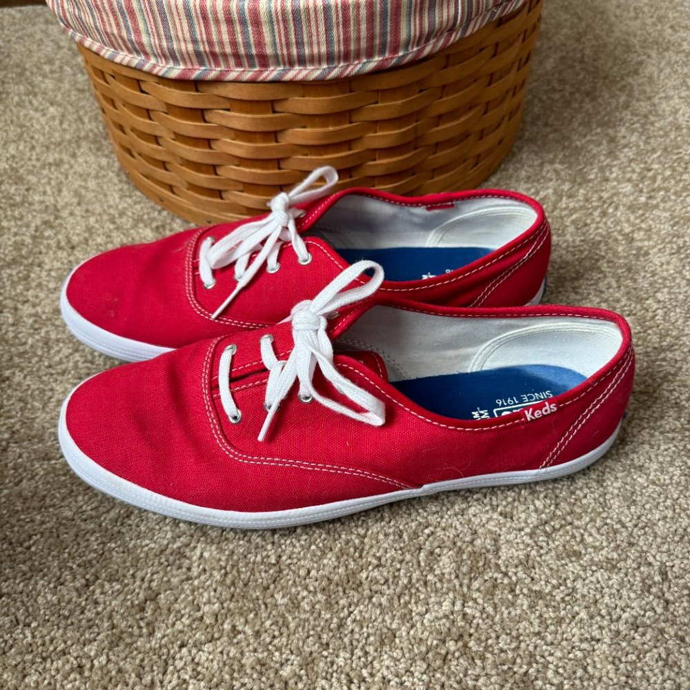 Keds Red Champion Canvas Lace-Up Sneakers 9.5W - Picture 3 of 11